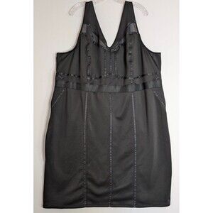 Torrid Scuba Bodycon Cocktail Dress Stretch Bandage Knee Length Black Size 5 5X